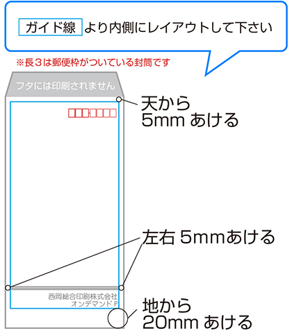 封筒入稿データ作成ガイド 少部数印刷 小ロット印刷専門 オンデマンドp