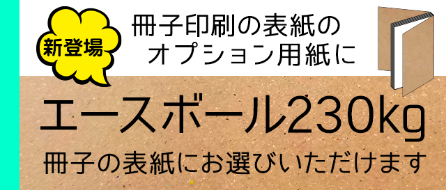  冊子印刷の表紙オプション用紙にエースボール230kgが登場