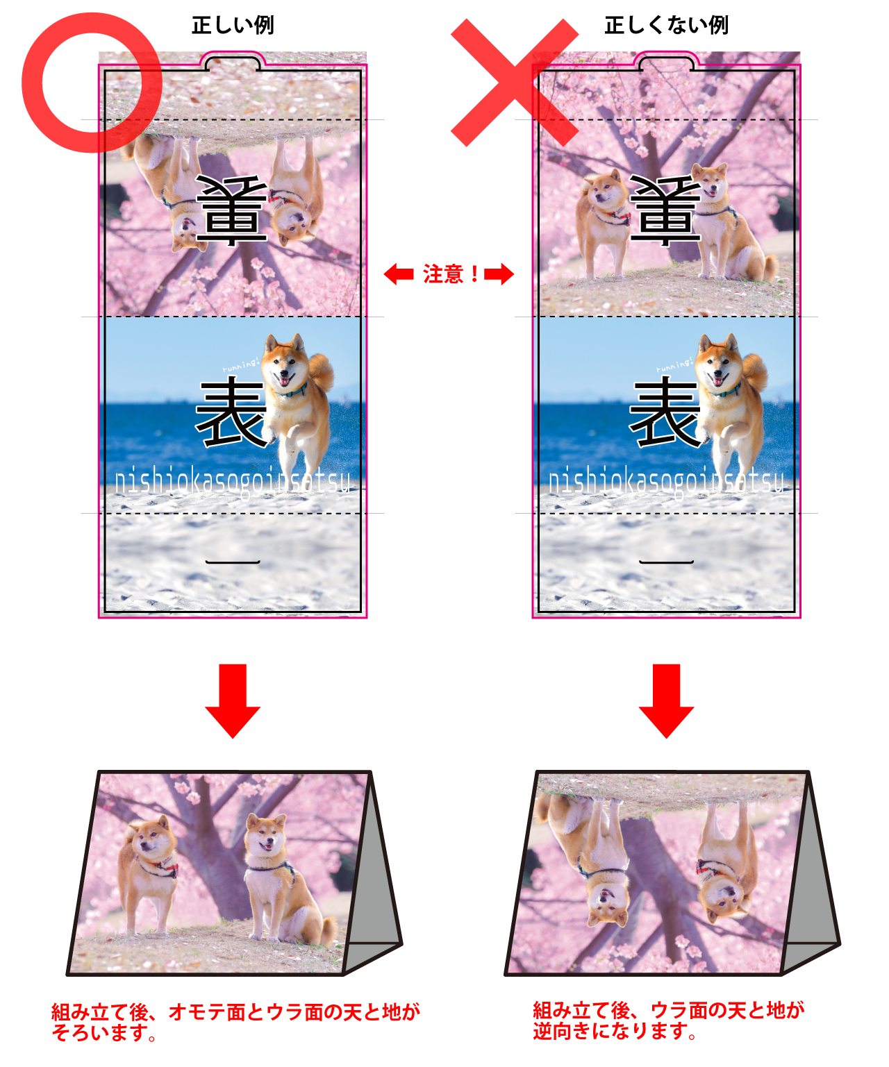 テーブルテントデータの注意